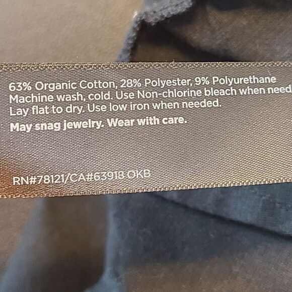 Eileen Fisher Organic Cotton Blend Black Women PM Stretch Capri front pockets - Picture 9 of 9